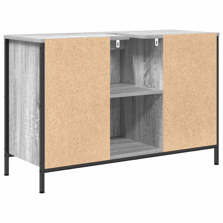 Waschbeckenunterschrank Mit Schubladen Grau Sonoma 90X34,5X60Cm