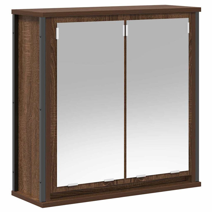 Bad-Wandschrank Mit Spiegel Braun Eichen-Optik 60X21X60 Cm