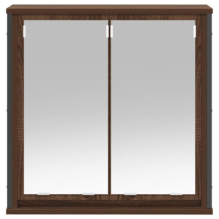 Bad-Wandschrank Mit Spiegel Braun Eichen-Optik 60X21X60 Cm