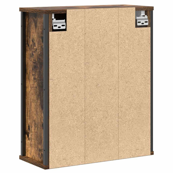 Bad-Wandschrank Mit Spiegel Räuchereiche 50X21X60 Cm Weiß