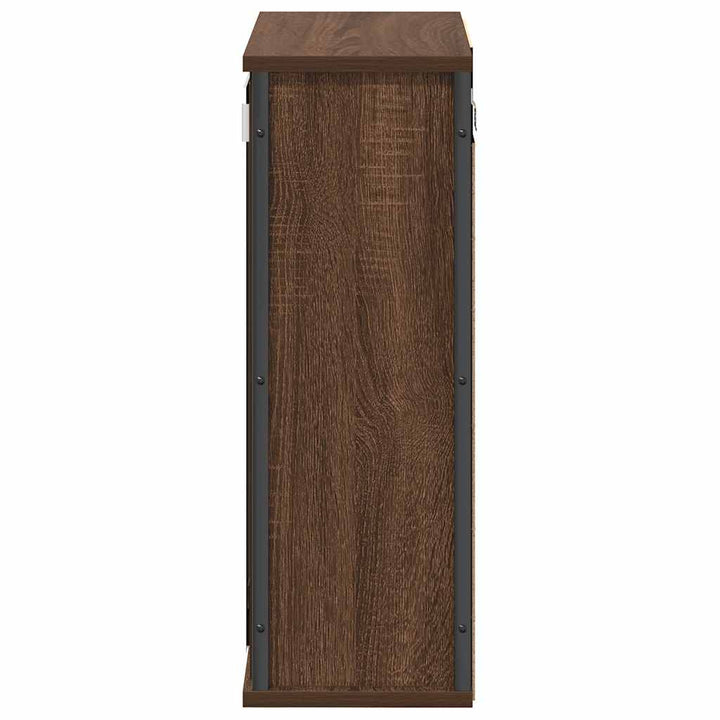 Bad-Wandschrank Mit Spiegel Braun Eichen-Optik 50X21X60 Cm Weiß