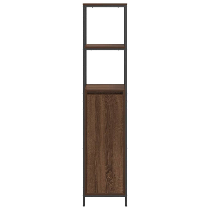 Badschrank Mit Regalen Braun Eichen-Optik 36X35X165 Cm