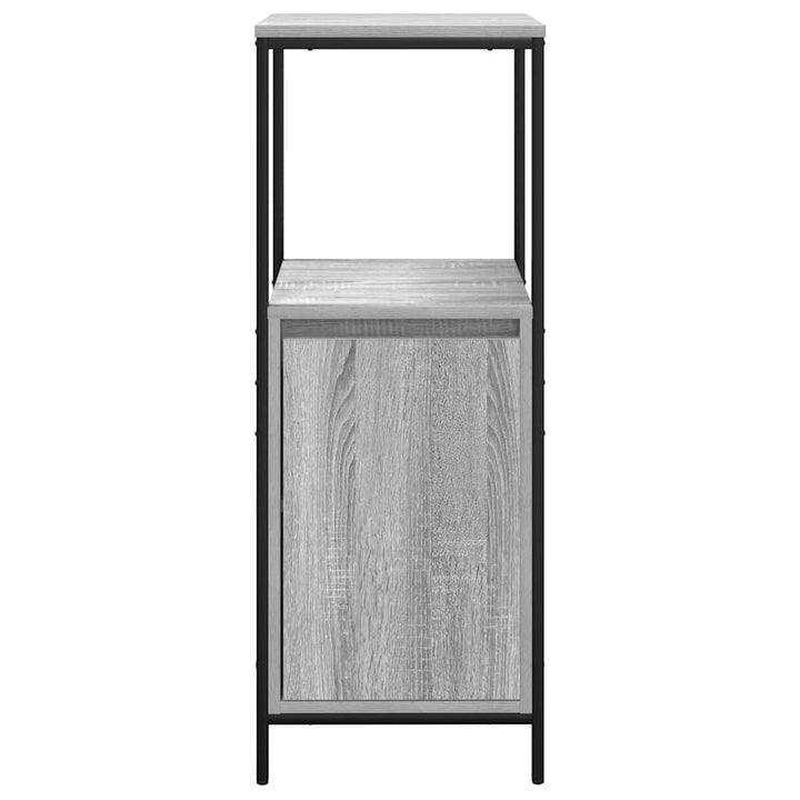 Badschrank Mit Regalen Grau Sonoma 36X35X95 Cm Schwarz