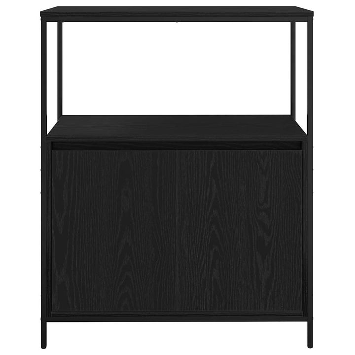 Badschrank Mit Regalen Schwarz Eichen-Optik 76,5X35X95 Cm Schwarz