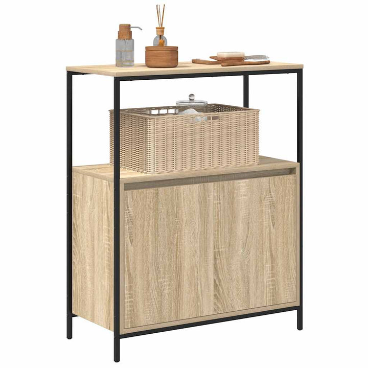 Badschrank Mit Regalen Sonoma-Eiche 76,5X35X95 Cm