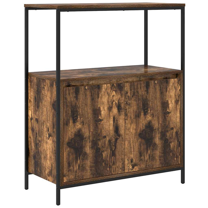 Badschrank Mit Regalen Räuchereiche 76,5X35X95 Cm Weiß