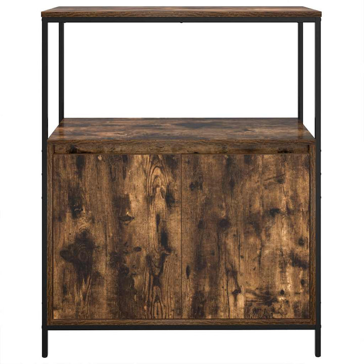 Badschrank Mit Regalen Räuchereiche 76,5X35X95 Cm Weiß