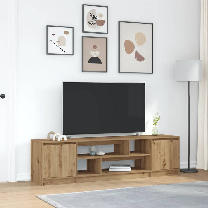 Tv-Schrank Mit Led-Leuchten Braun Eichen-Optik 100X41X50 Cm