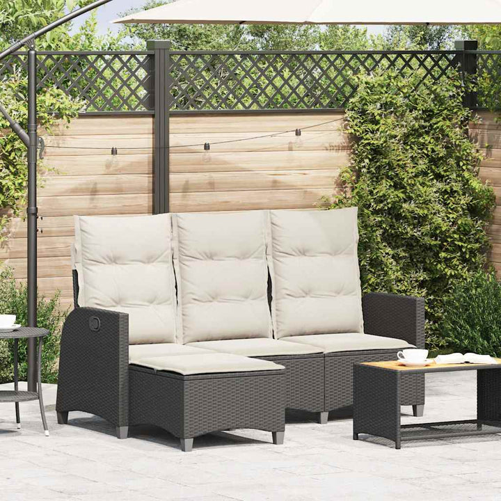 Gartensofa Mit Liegefunktion Kissen L-Form Poly Rattan