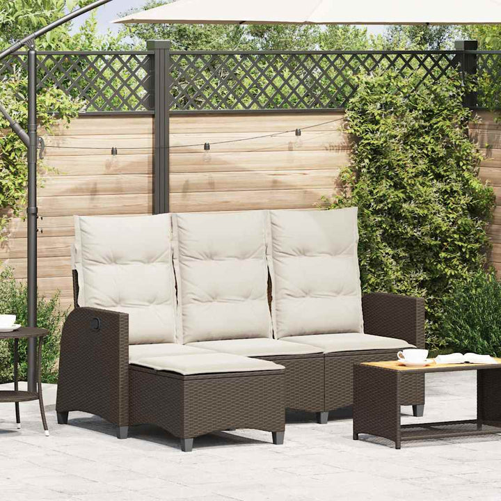 Gartensofa Mit Liegefunktion Kissen L-Form Poly Rattan