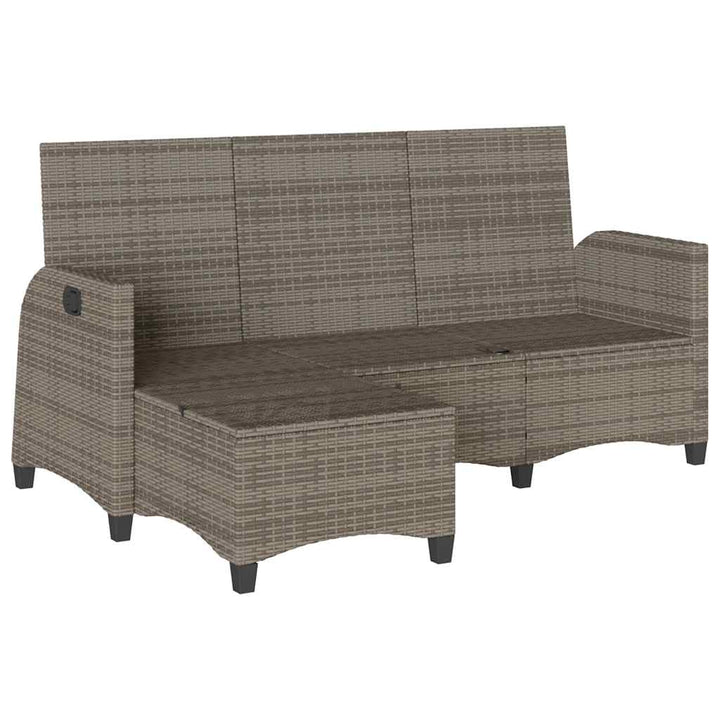 Gartensofa Mit Liegefunktion Kissen L-Form Poly Rattan