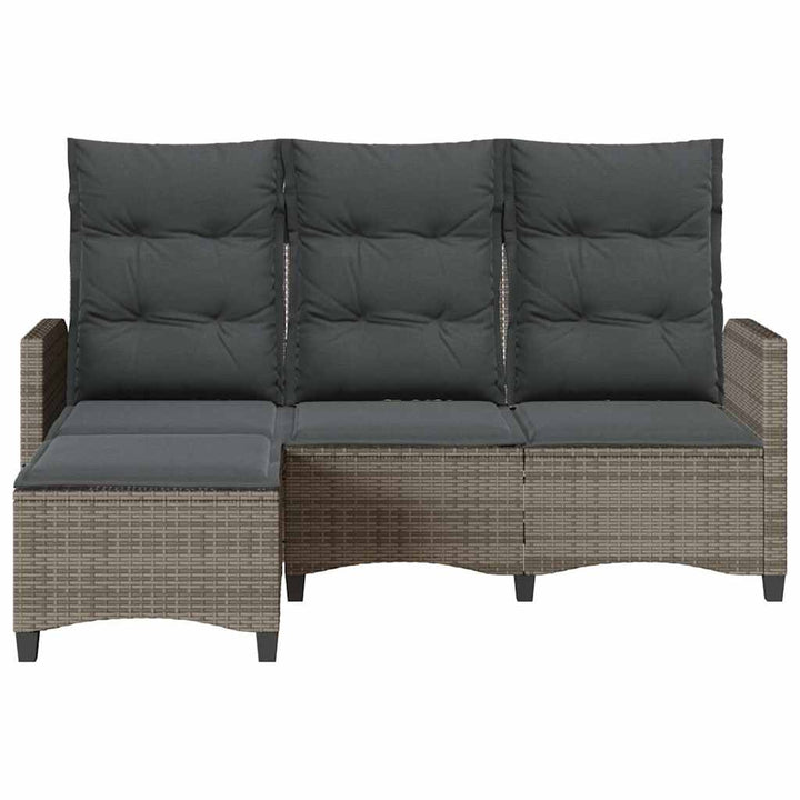 Gartensofa Mit Liegefunktion Kissen L-Form Poly Rattan