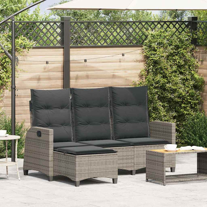 Gartensofa Mit Liegefunktion Kissen L-Form Poly Rattan