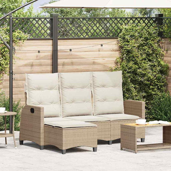 Gartensofa Mit Liegefunktion Kissen L-Form Poly Rattan