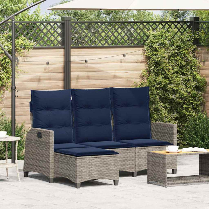 Gartensofa Mit Liegefunktion Kissen L-Form Poly Rattan