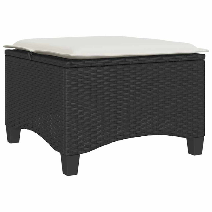 Gartenhocker Mit Kissen 2 Stk. Schwarz 55X55X36 Cm Poly Rattan