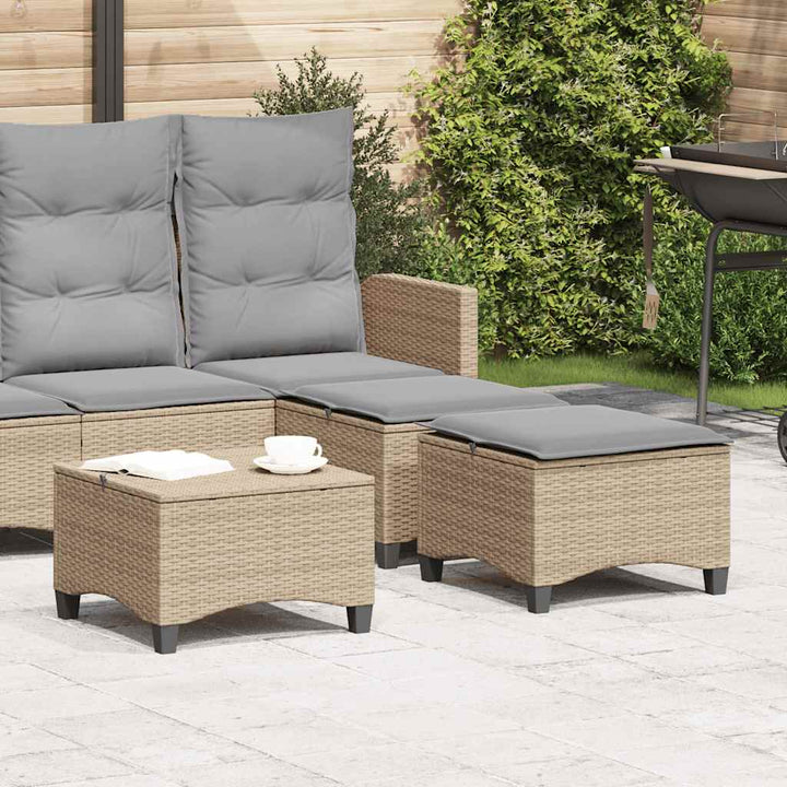 Gartenhocker Mit Kissen 2 Stk. Schwarz 55X55X36 Cm Poly Rattan