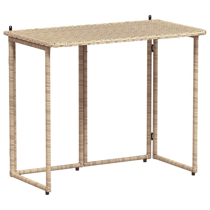 Gartentisch Klappbar 90X51X75 Cm Poly Rattan