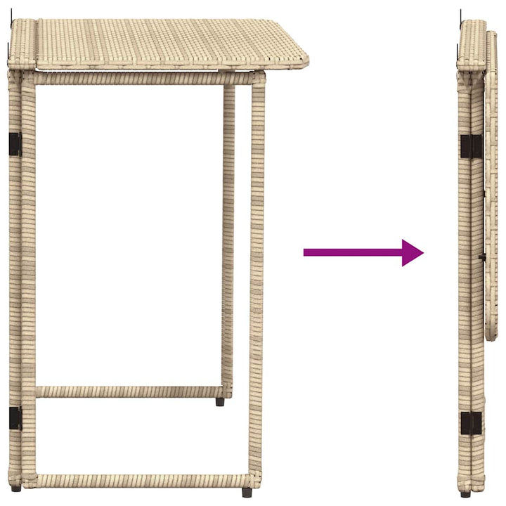 Gartentisch Klappbar 90X51X75 Cm Poly Rattan