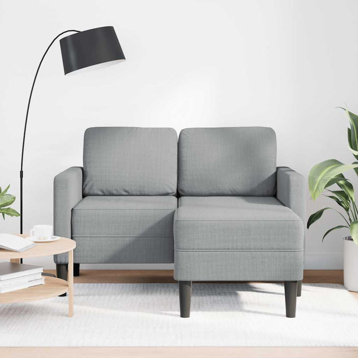 2-Sitzer-Sofa Mit Chaiselongue L-Form 125 Cm Stoff