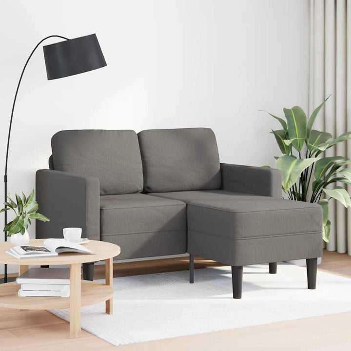 2-Sitzer-Sofa Mit Chaiselongue L-Form 125 Cm Leinen