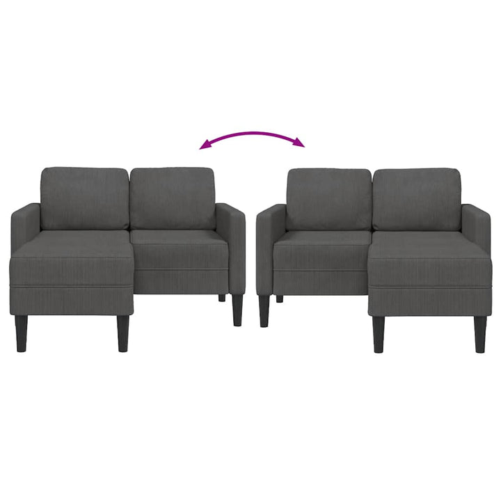 2-Sitzer-Sofa Mit Chaiselongue L-Form 125 Cm Leinen