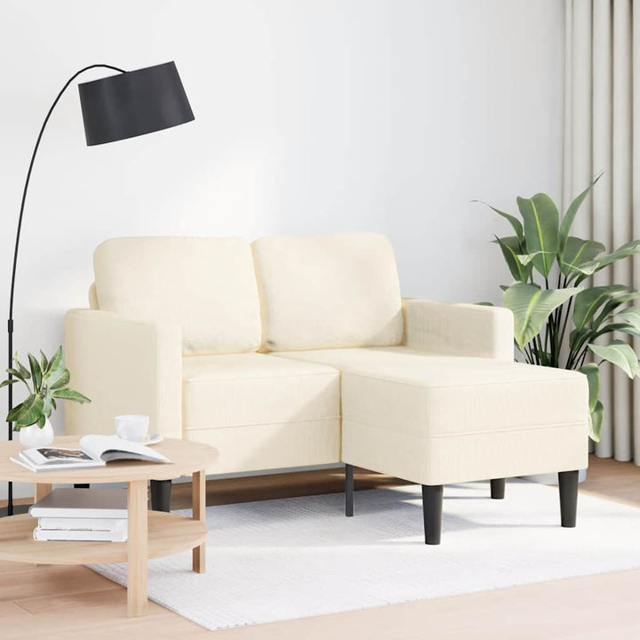 2-Sitzer-Sofa Mit Chaiselongue L-Form 125 Cm Leinen