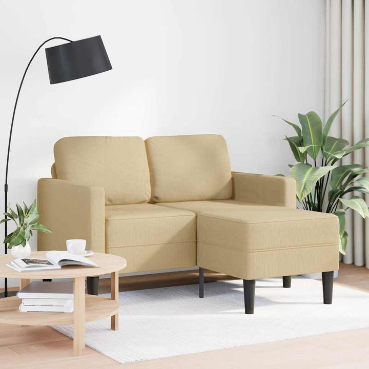 2-Sitzer-Sofa Mit Chaiselongue L-Form 125 Cm Leinen