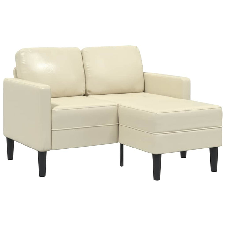 2-Sitzer-Sofa Mit Chaiselongue L-Form 125 Cm Kunstleder