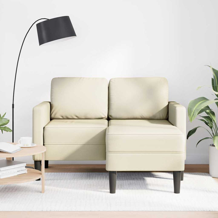 2-Sitzer-Sofa Mit Chaiselongue L-Form 125 Cm Kunstleder