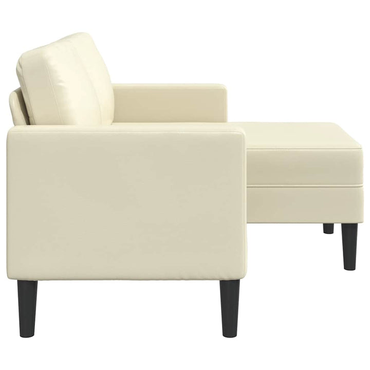 2-Sitzer-Sofa Mit Chaiselongue L-Form 125 Cm Kunstleder