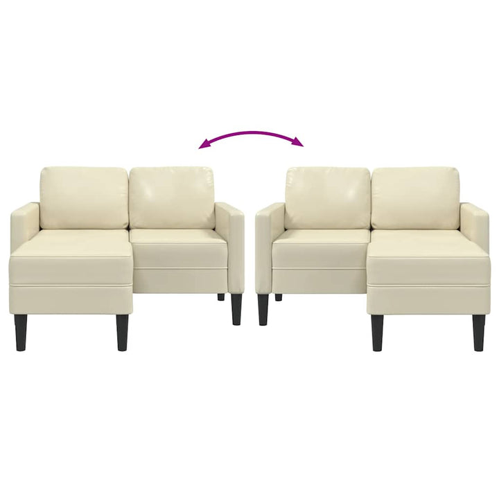 2-Sitzer-Sofa Mit Chaiselongue L-Form 125 Cm Kunstleder