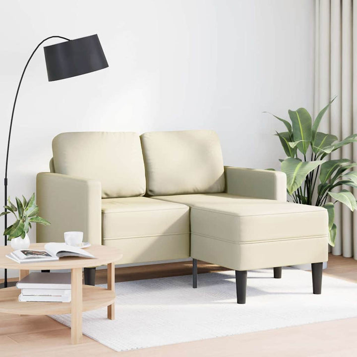 2-Sitzer-Sofa Mit Chaiselongue L-Form 125 Cm Kunstleder