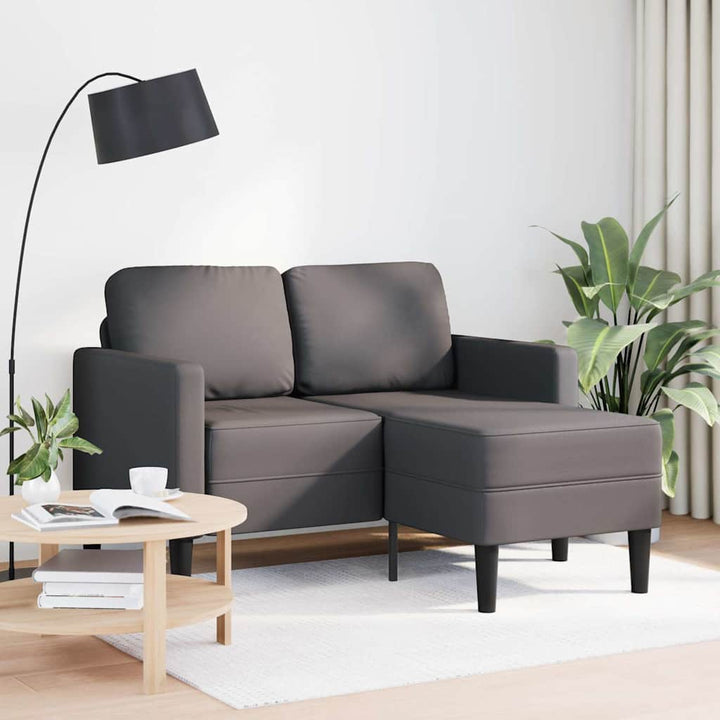 2-Sitzer-Sofa Mit Chaiselongue L-Form 125 Cm Kunstleder