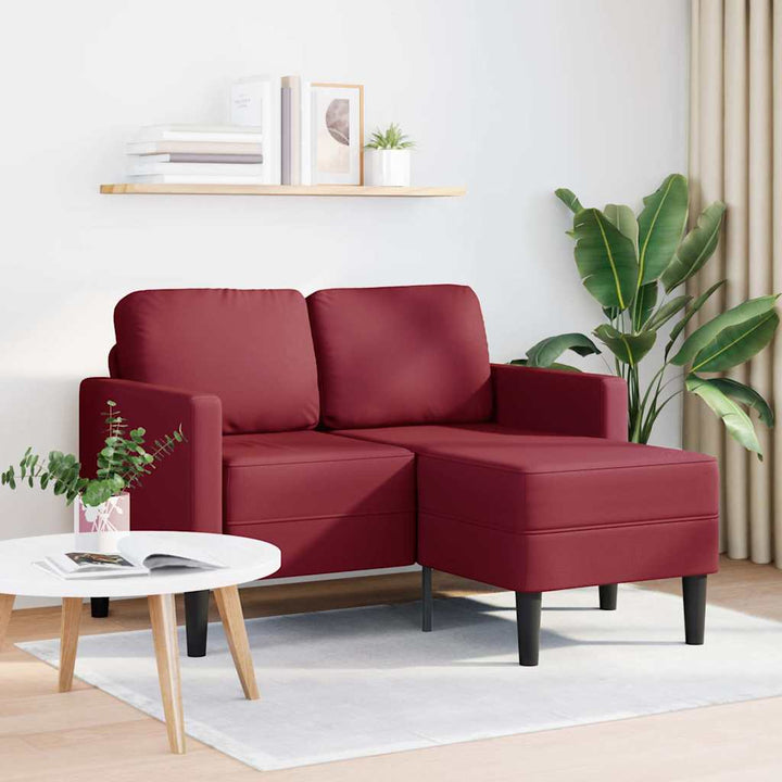 2-Sitzer-Sofa Mit Chaiselongue L-Form 125 Cm Kunstleder