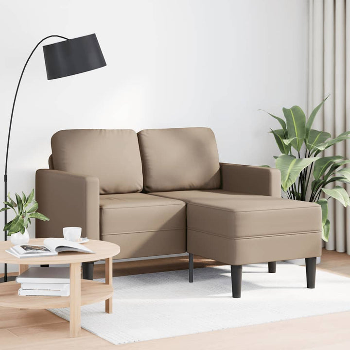 2-Sitzer-Sofa Mit Chaiselongue L-Form 125 Cm Kunstleder