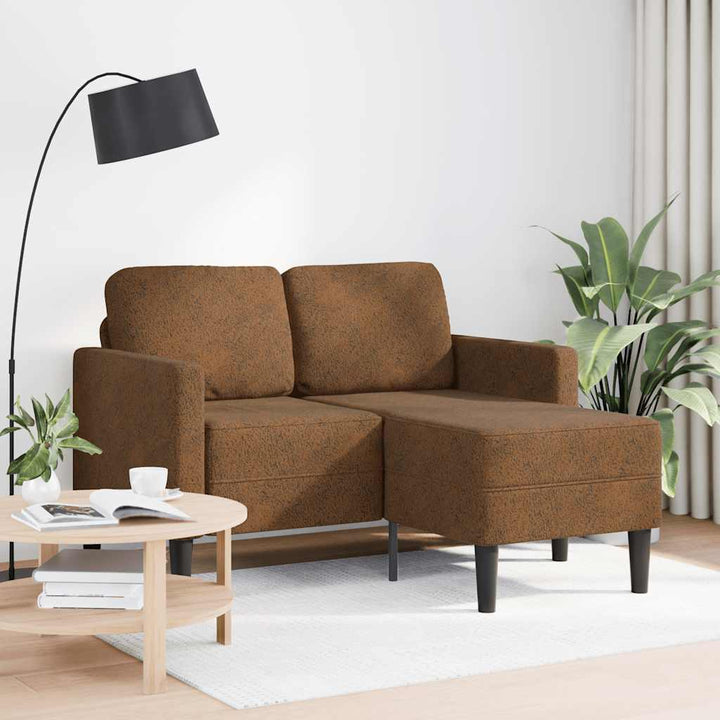 2Er-Sofa Mit Chaiselongue L-Form 125 Cm Kunstleder