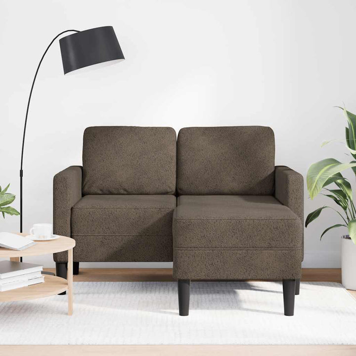 2Er-Sofa Mit Chaiselongue L-Form 125 Cm Kunstleder