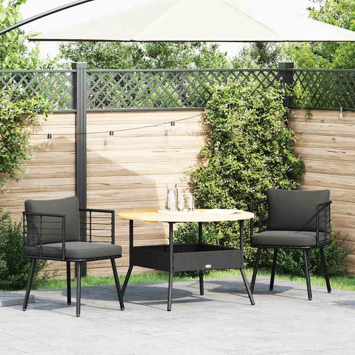 Gartenstühle 2 Stk. Mit Kissen Poly Rattan