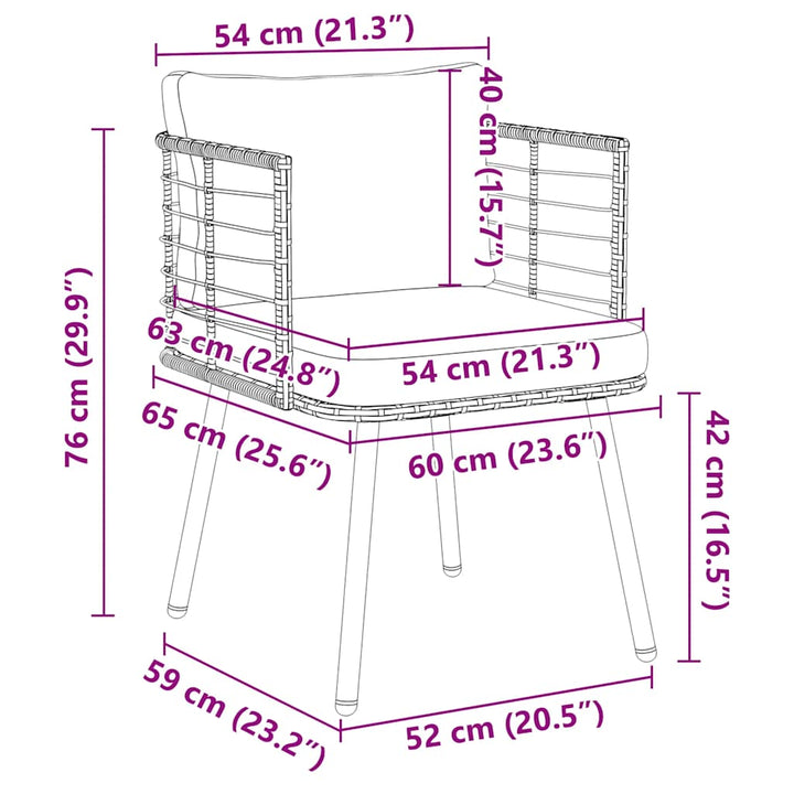 Gartenstühle 2 Stk. Mit Kissen Poly Rattan