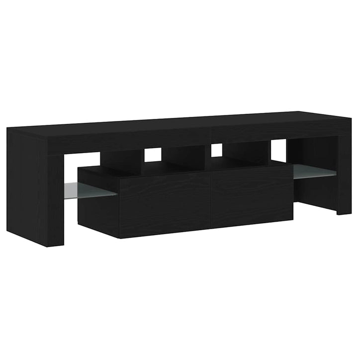 Tv-Schrank Mit Led-Leuchten Schwarz Eichen-Optik 140X36,5X40 Cm