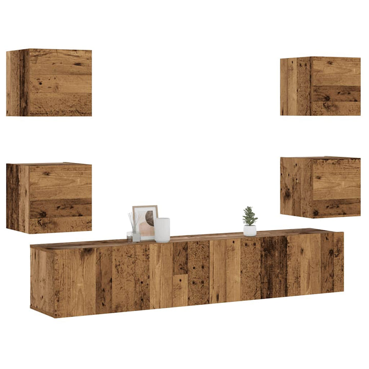 7-Tlg. Tv-Schrank-Set Holzwerkstoff