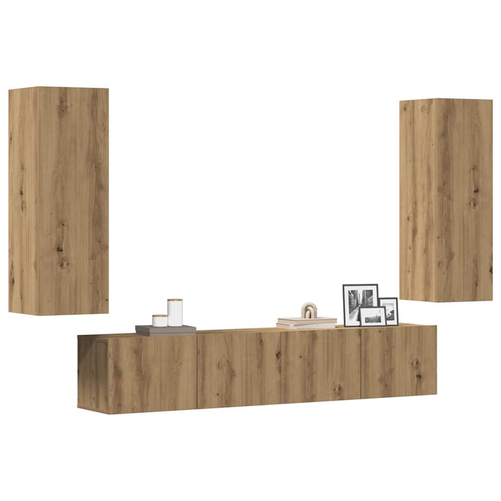 4-Tlg. Tv-Schrank-Set Holzwerkstoff