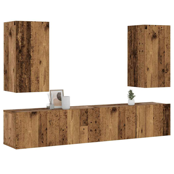 4-Tlg. Tv-Schrank-Set Holzwerkstoff