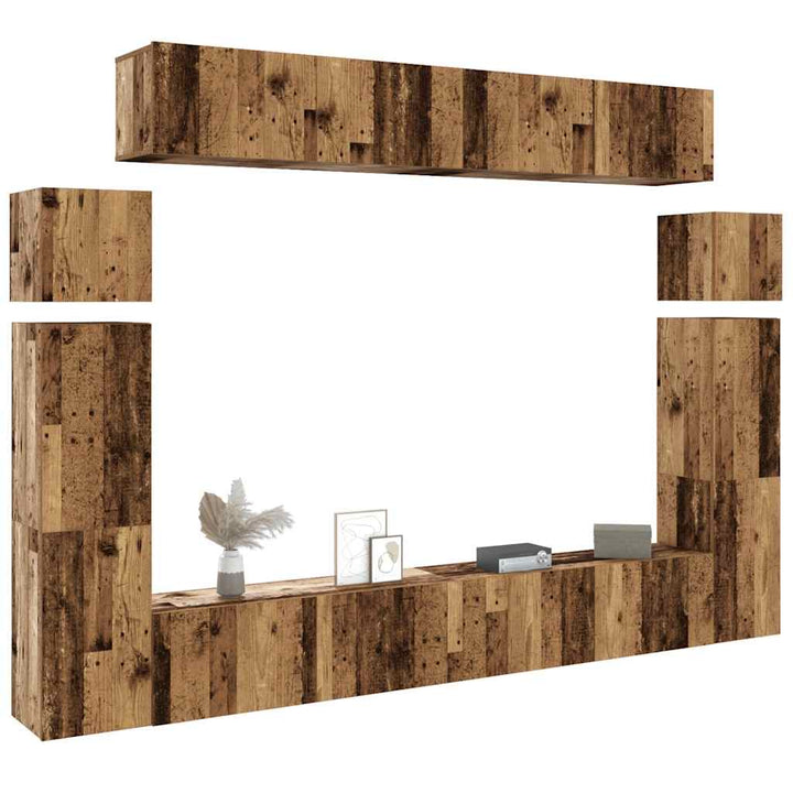 8-Tlg. Tv-Schrank-Set Wandmontage -Optik Holzwerkstoff