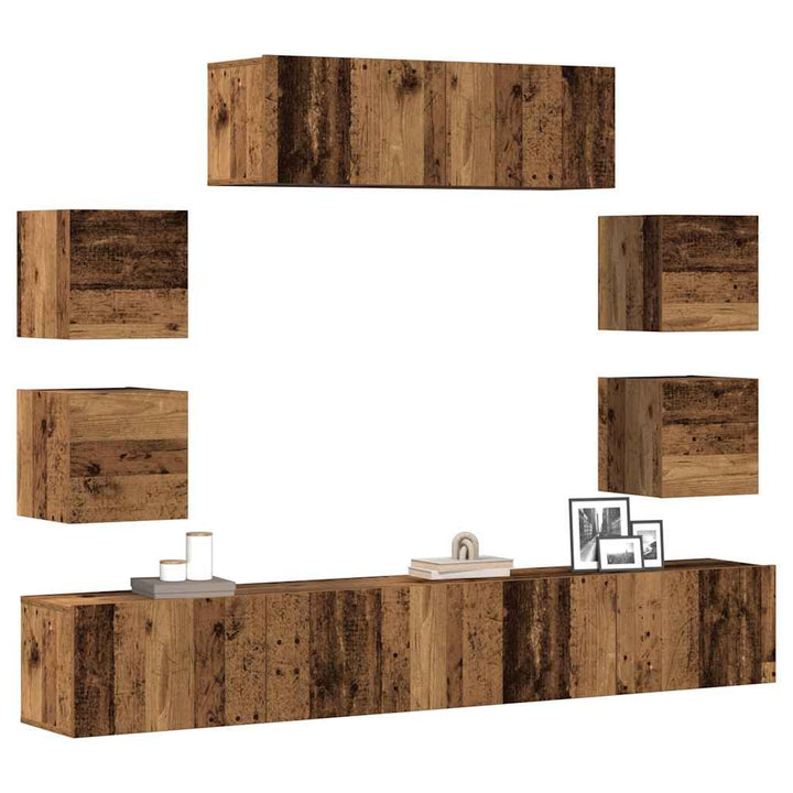 7-Tlg. Tv-Schrank-Set Holzwerkstoff