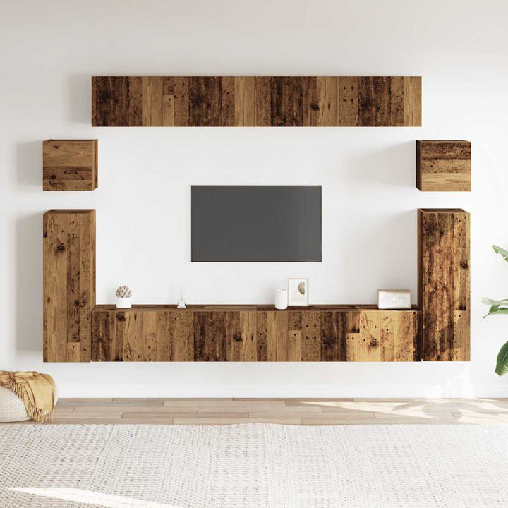 8-Tlg. Tv-Schrank-Set Wandmontage -Optik Holzwerkstoff