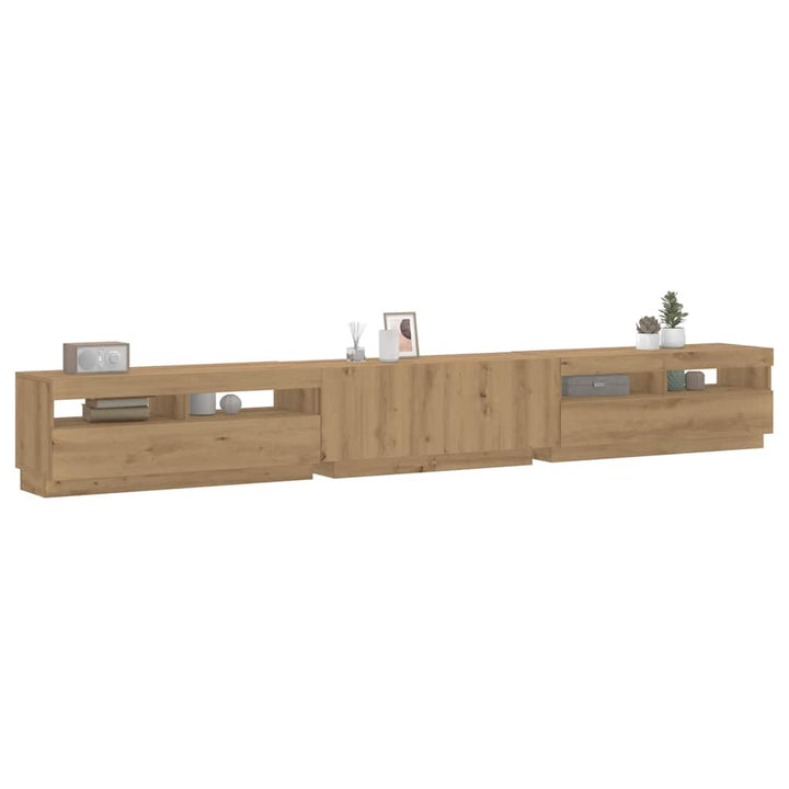 Tv-Schrank Mit Led-Leuchten Sonoma-Eiche 300X35X40 Cm