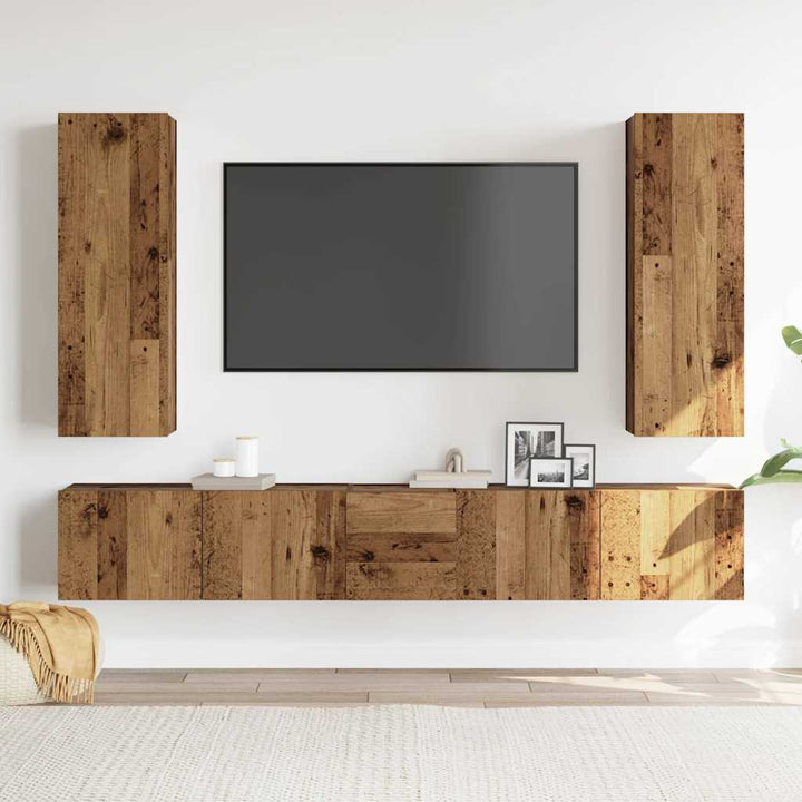 5-Tlg. Tv-Schrank-Set Wandmontage -Optik Holzwerkstoff