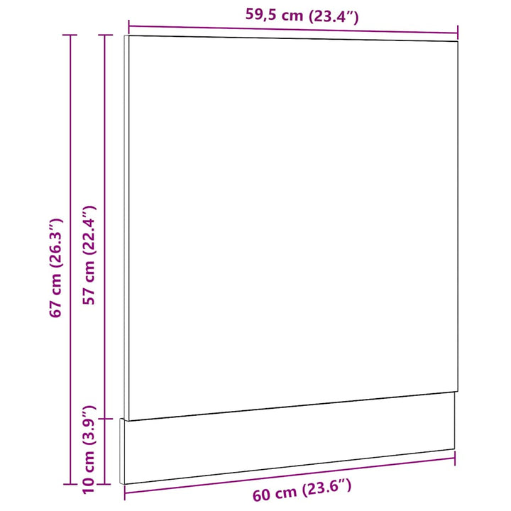 Geschirrspülerblende Schwarz Eichen-Optik 60X1,5X67 Cm Schwarze Eiche